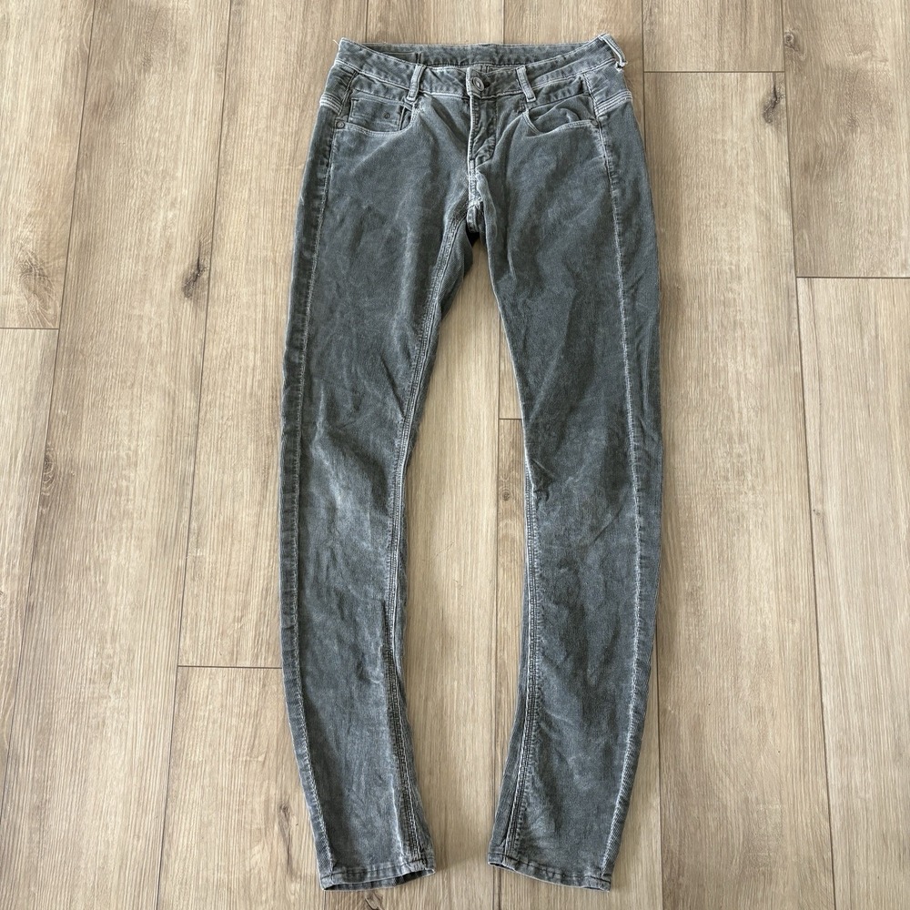 Mens G-Star RAW Corduroy Pants Olive Green Skinny Leg Vintage Casual Trousers